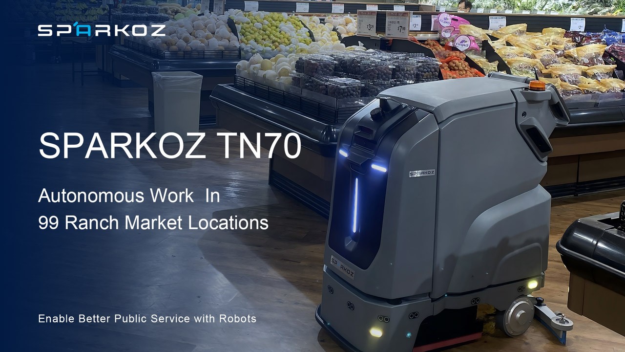 Sparkoz TN70 Cleaning Robot working in 99 Ranch Market Locations